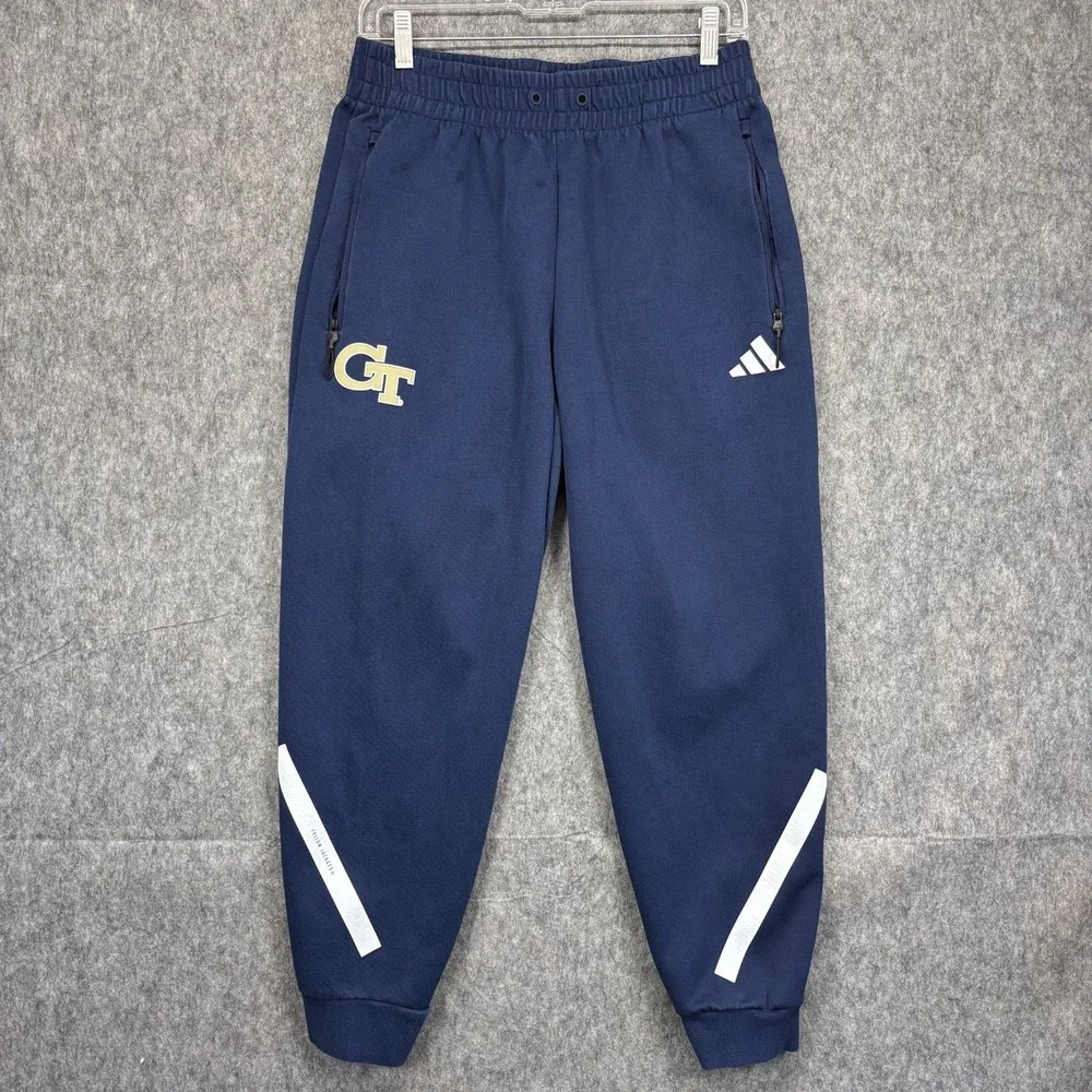 Adidas Georgia Tech Jogger Sweatpants Men's Medium Player Game‎ Issue Blue